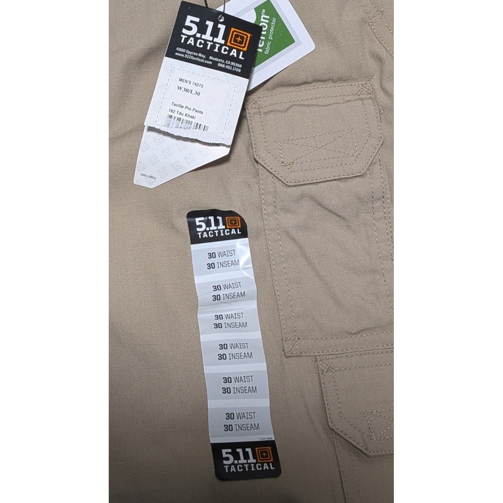 NWT 511 Tactical Men's TDU Khaki Taclite Pro Ripstop Pants Cargo Pant Size 30x30 - Picture 2 of 5